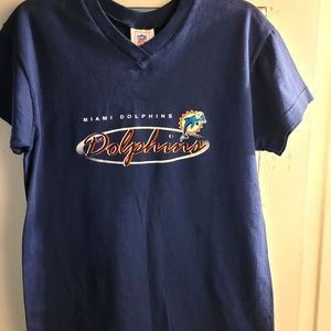 New ,v-neck Navy blue Dolphins T shirt.